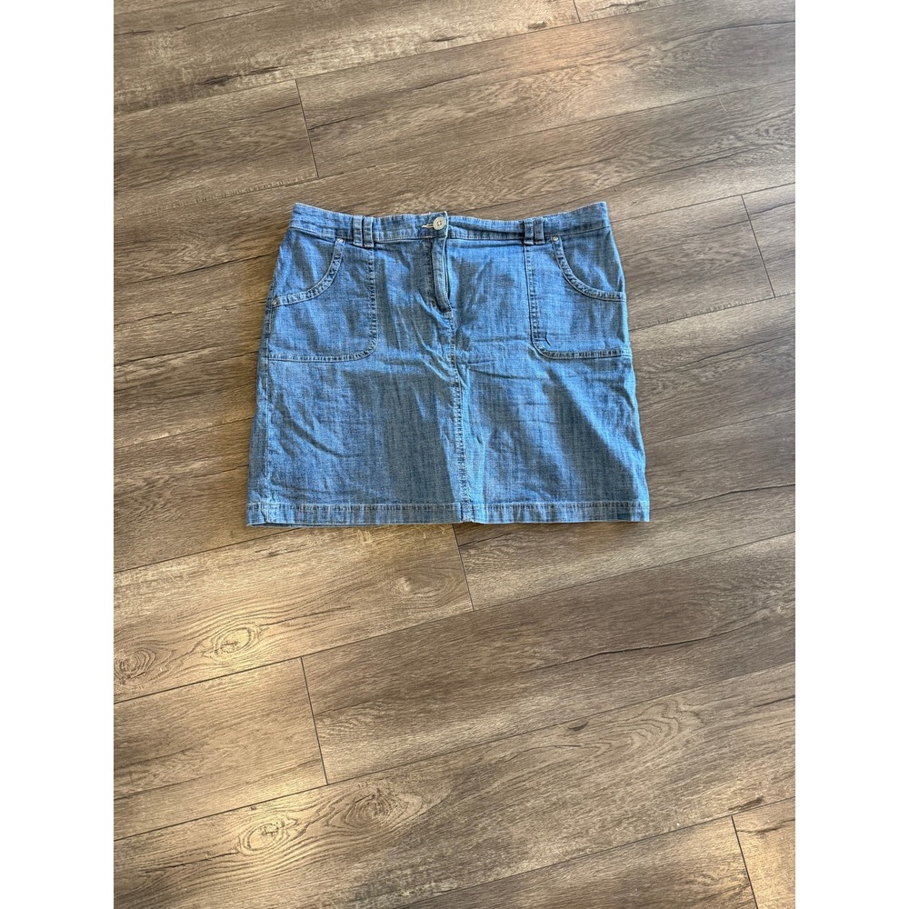 Karen Scott Blue Denim Skort Womens Size 12 Cotton Blend Casual Mini Skirt